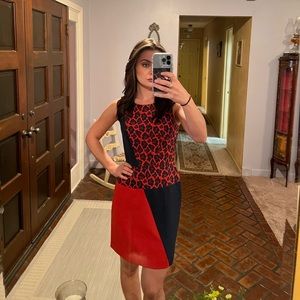 Red and Navy Ann Taylor Dress